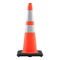 Xpose Safety 28" Slim Line Orange Heavy-Duty PVC Traffic Cone with 7 lb. Base and Double Reflective Collars OTC28SL-64-1-X