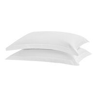 Garnier-Thiebaut Bordeaux T-320 37" x 21" White Tone-on-Tone Stripe King Size Sateen Weave 100% ELS Cotton Pillow Sham - 120/Case