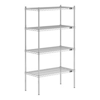 Lavex Pro 18" x 36" NSF Chrome Heavy-Duty 4-Shelf Kit with 64" Posts