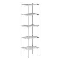 Lavex Pro 18" x 24" NSF Chrome Heavy-Duty 5-Shelf Kit with 86" Posts