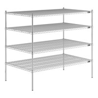 Lavex Pro 36" x 60" NSF Chrome Heavy-Duty 4-Shelf Kit with 54" Posts