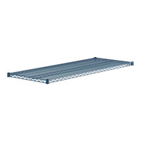 Lavex Pro 24" x 60" NSF Blue Epoxy Heavy-Duty Wire Shelf with Antimicrobial Coating