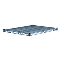 Lavex Pro 24" x 30" NSF Blue Epoxy Heavy-Duty Wire Shelf with Antimicrobial Coating