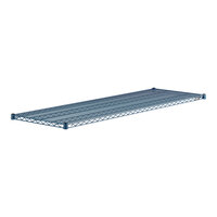 Lavex Pro 24" x 72" NSF Blue Epoxy Heavy-Duty Wire Shelf with Antimicrobial Coating