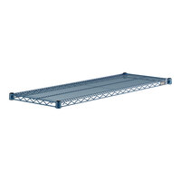 Lavex Pro 18" x 48" NSF Blue Epoxy Heavy-Duty Wire Shelf with Antimicrobial Coating