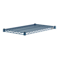 Lavex Pro 18" x 30" NSF Blue Epoxy Heavy-Duty Wire Shelf with Antimicrobial Coating