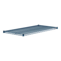 Lavex Pro 24" x 48" NSF Blue Epoxy Heavy-Duty Wire Shelf with Antimicrobial Coating