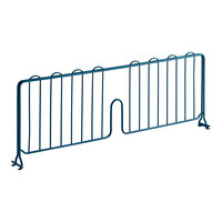 Lavex Pro 8" x 24" NSF Blue Epoxy Heavy-Duty Wire Shelf Divider with Antimicrobial Coating