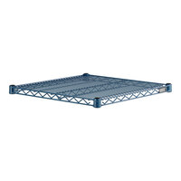 Lavex Pro 24" NSF Blue Epoxy Heavy-Duty Wire Shelf with Antimicrobial Coating