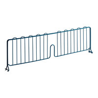 Lavex Pro 8" x 30" NSF Blue Epoxy Heavy-Duty Wire Shelf Divider with Antimicrobial Coating