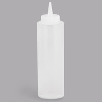 Tablecraft 124C-1 24 oz. Clear Cone Tip Squeeze Bottle with 38 mm Opening - 12/Pack