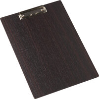 American Metalcraft CB12 9" x 12 1/2" Espresso Wood Clipboard Menu Holder