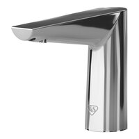 T&S WaveCrest ECW-3162 Polished Chrome Deck Mount Sensor Faucet with 5" Cast Spout and 0.5 GPM Vandal-Resistant Non-Aerated Spray Device