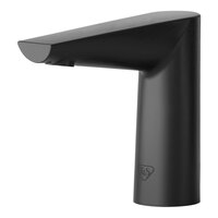 T&S WaveCrest ECW-3162-MB Matte Black Deck Mount Sensor Faucet with 5" Cast Spout and 0.5 GPM Vandal-Resistant Non-Aerated Spray Device