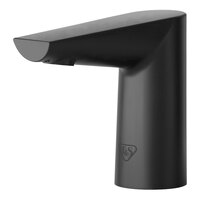 T&S WaveCrest ECW-3152-MB Matte Black Deck Mount Sensor Faucet with 4" Modern Edge Spout and 0.5 GPM Vandal-Resistant Non-Aerated Spray Device