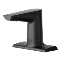 T&S WaveCrest ECW-3153-MB Matte Black Deck Mount Sensor Faucet with 4" Modern Edge Spout, 4" Centers, and 0.5 GPM Vandal-Resistant Non-Aerated Spray Device