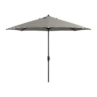 Lancaster Table & Seating 11' Round Crank Lift Black Aluminum Umbrella