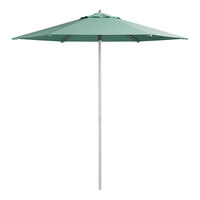 Lancaster Table & Seating 7 1/2' Round Glacier Blue Push Lift Silver Aluminum Umbrella