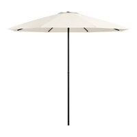 Lancaster Table & Seating 9' Round Push Lift Black Steel Umbrella