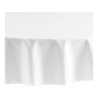 Oxford 120" Round White 100% Spun Polyester Hemmed Edge Cloth Table Cover - 12/Case