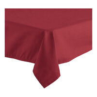 Oxford 54" x 120" Rectangular Burgundy 100% Spun Polyester Hemmed Cloth Table Cover - 12/Case