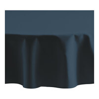 Oxford 72" Round Navy Blue 100% Spun Polyester Hemmed Edge Cloth Table Cover - 12/Case
