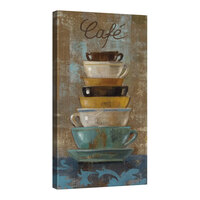 Elephant Stock 27" x 54" Antique Coffee Cups I Canvas Wall Art
