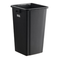 Lavex 25 Gallon Black Square Trash Can