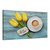 Elephant Stock 45" x 30" Tulips and Coffee Canvas Wall Art