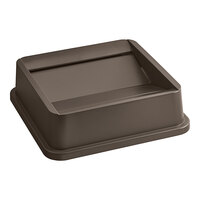 Lavex 25 Gallon Brown Square Trash Can Swing Lid