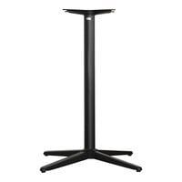 NOROCK Trail 36" x 36" Sandstone Black Zinc-Plated Powder-Coated Steel Self-Stabilizing Outdoor / Indoor Bar Height Table Base