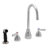 Zurn Elkay Z831B1-XL-HS AquaSpec 2.2 GPM Deck-Mount Faucet with 5 3/8" Gooseneck Spout, 2 1/2" Lever Handles, Spray Hose, and Ceramic Cartridges