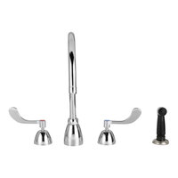 Zurn Elkay Z831C4-XL-HS-3F AquaSpec 0.5 GPM Deck-Mount Spray Faucet with 8" Gooseneck Spout, 4" Wrist Handles, Spray Hose, and Ceramic Cartridges