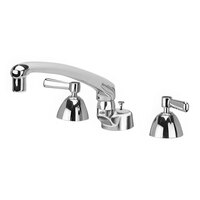 Zurn Elkay Z831G1-XL-ICT-HS AquaSpec 2.2 GPM Deck-Mount Faucet with 8" Centers, 8" Swing Spout, 2 1/2" Lever Handles, Spray Hose, and Ceramic Cartridges