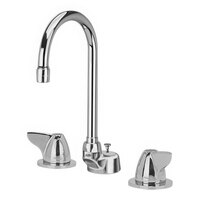 Zurn Elkay Z831B3-XL-ICT-HS AquaSpec 2.2 GPM Deck-Mount Faucet with 8" Centers, 5 3/8" Gooseneck Spout, 2" Dome Lever Handles, Spray Hose, and Ceramic Cartridges