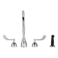 Zurn Elkay Z831C4-XL-HS AquaSpec 2.2 GPM Deck-Mount Faucet with 8" Gooseneck Spout, 4" Wrist Handles, Spray Hose, and Ceramic Cartridges