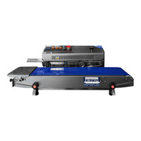 Sealer Sales Horizontal Semi-Automatic Left-Feed Band Sealer with Embossing Wheel FR-770I - 110V