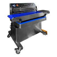 Sealer Sales Horizontal Semi-Automatic Free-Standing Right-Feed Band Sealer with Vacuum, Tilt Head, and Dry Ink Coding HR-MV980ZQ - 110V