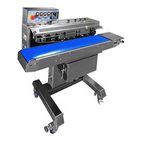 Sealer Sales Horizontal Semi-Automatic Free-Standing Right-Feed Band Sealer with Tilt Head and Dry Ink Coding FRM-1120C - 110V