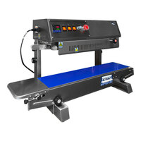 Sealer Sales Vertical Semi-Automatic Left-Feed Band Sealer with Embossing Wheel FR-770II - 110V