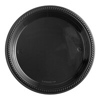 Choice 9" Black Plastic Plate - 125/Pack