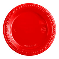 Choice 6" Red Plastic Plate - 125/Pack