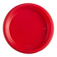 Choice 10 1/4" Red Plastic Plate - 125/Pack