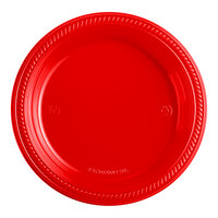 Choice 7" Red Plastic Plate - 125/Pack