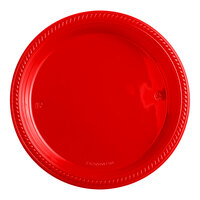 Choice 9" Red Plastic Plate - 125/Pack