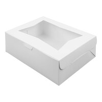 Baker's Lane 19" x 14" x 6 1/2" White Half Sheet Window Cake / Bakery Box - 10/Pack