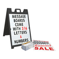 Plasticade by United Visual Products Signcade Deluxe 27" x 46" Black Message Board with Readerboard Inserts, Letter Set, and Letter Set Storage Box