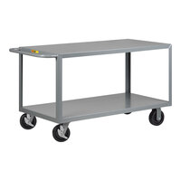 Little Giant 30" x 48" x 36" Heavy-Duty 2-Shelf Steel Truck with 6" Phenolic Wheels with Brakes 2G-3048-6PHBK