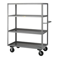 Little Giant 30" x 60" x 65" Heavy-Duty Lipped 4-Shelf Steel Truck with 6" Phenolic Wheels 4ML-3060-6PH