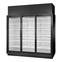 True TRM3L-NY-BLK-WHT-1BLKLLL-4 97 7/8" Black Glass Door Merchandiser Freezer with LED Lighting - Left Unit